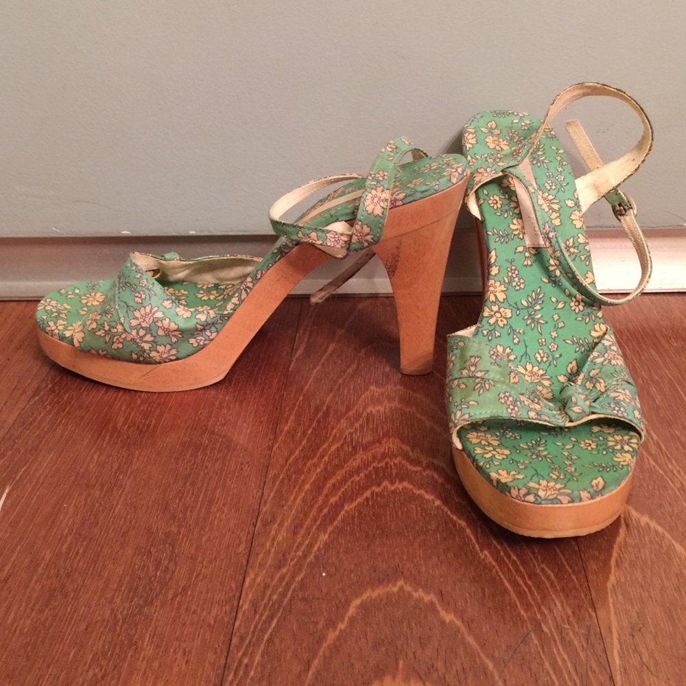 COPY - Floral print floral platforms